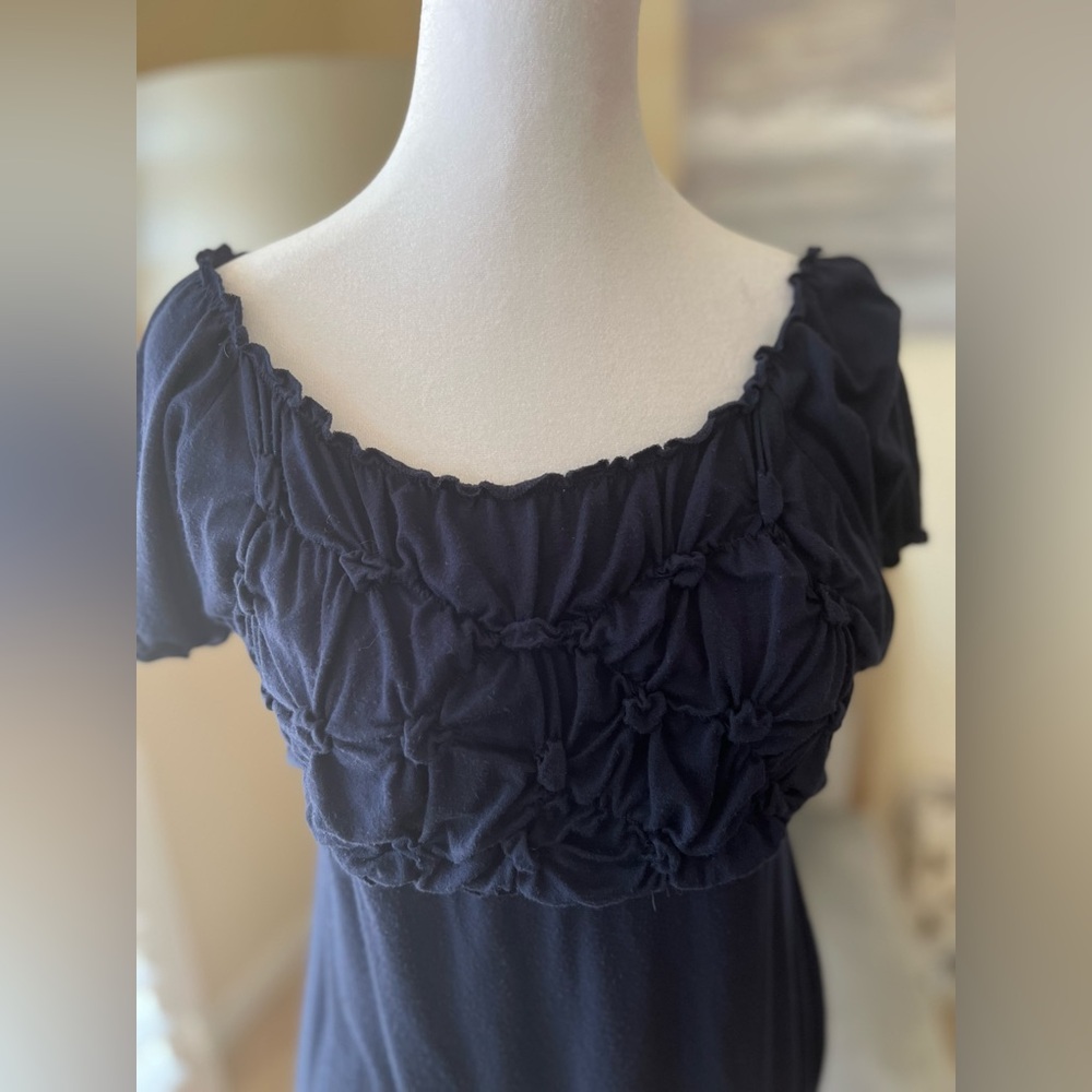 🌺☀️Crosby Boho Trapunto Stitched Top in Navy